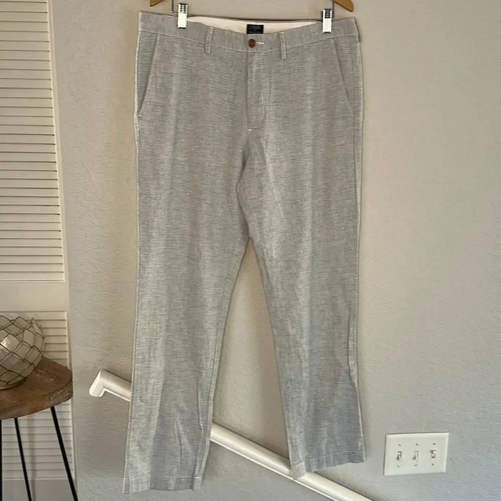 J. Crew The Sutton Chino Pinstripe Cotton Pants Summer 36x32 Preppy Vacation